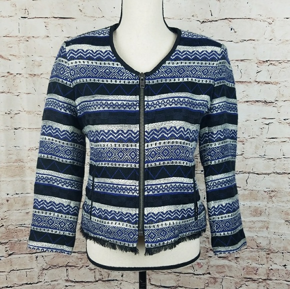 LOFT Jackets & Blazers - Loft Tweed Aztec Blazer Raw Hem